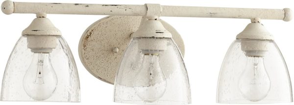 21 w Brooks 3-light Bath Vanity Light Persian White w ClearSeeded For Discount