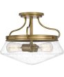 Tucker 2-light Semi Flush Mount Weathered Brass on Sale