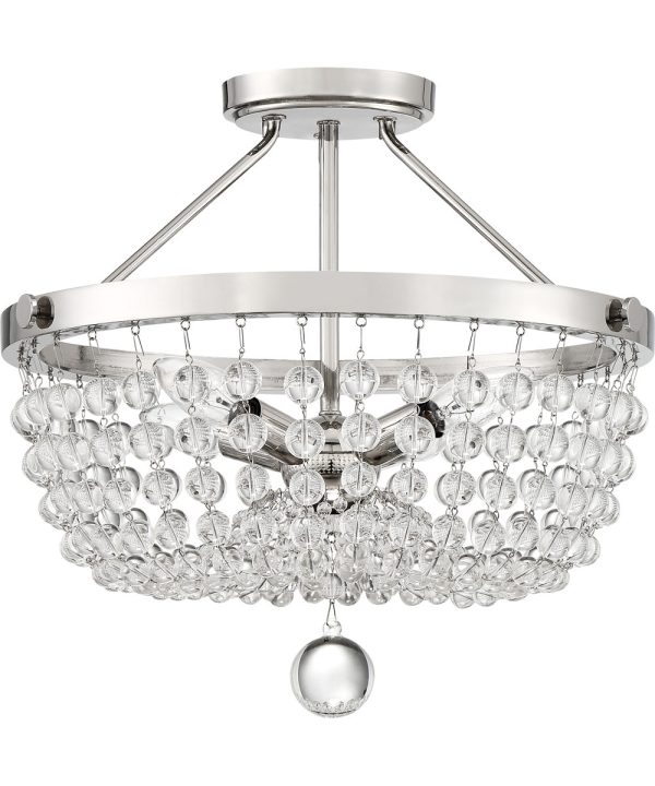 Teresa 4-light Semi Flush Mount Polished Nickel Cheap