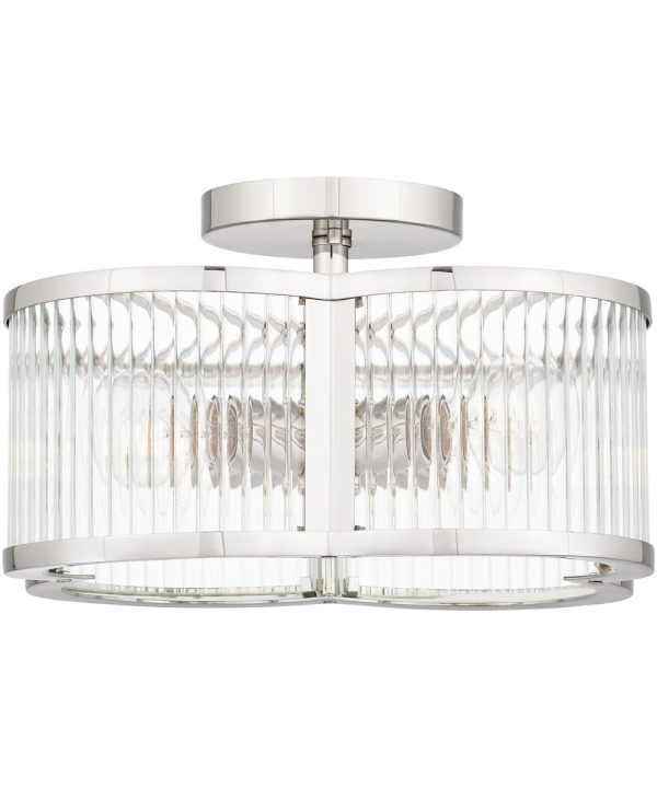 Aster 4-light Semi Flush Mount Polished Nickel For Cheap