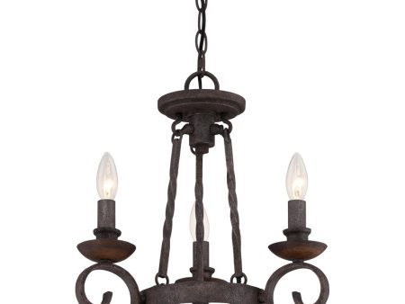 Noble 3-light Chandelier Rustic Black Discount