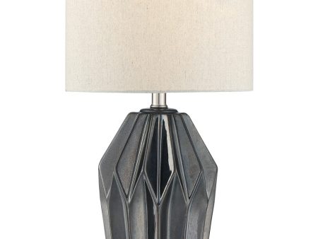 Surrey 1-Light Table Lamp Painted Bronze Ceremichrome  Fabric Shade Hot on Sale