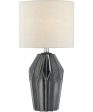 Surrey 1-Light Table Lamp Painted Bronze Ceremichrome  Fabric Shade Hot on Sale