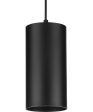 6   Outdoor Aluminum Cylinder Cord-Mount Hanging Light Black For Cheap