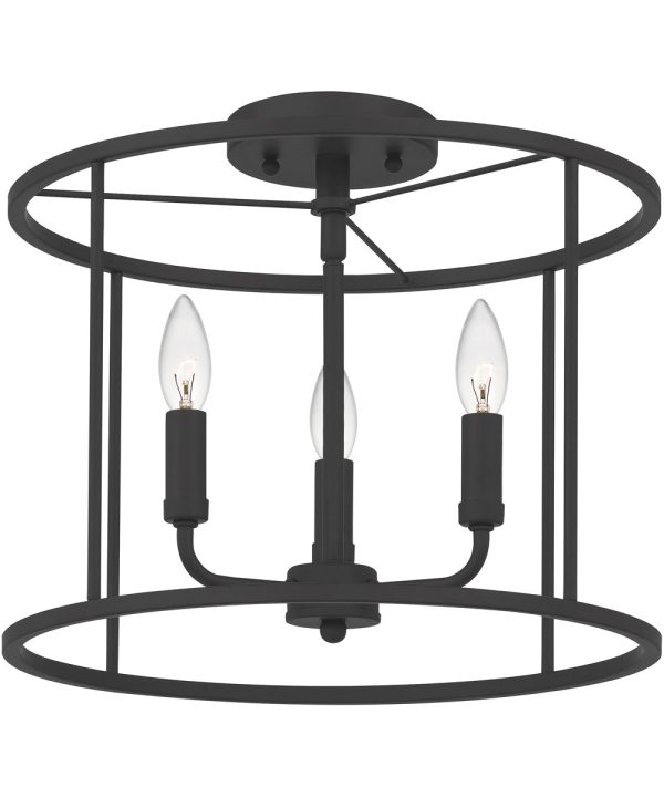 Abner 3-light Semi Flush Mount Matte Black on Sale