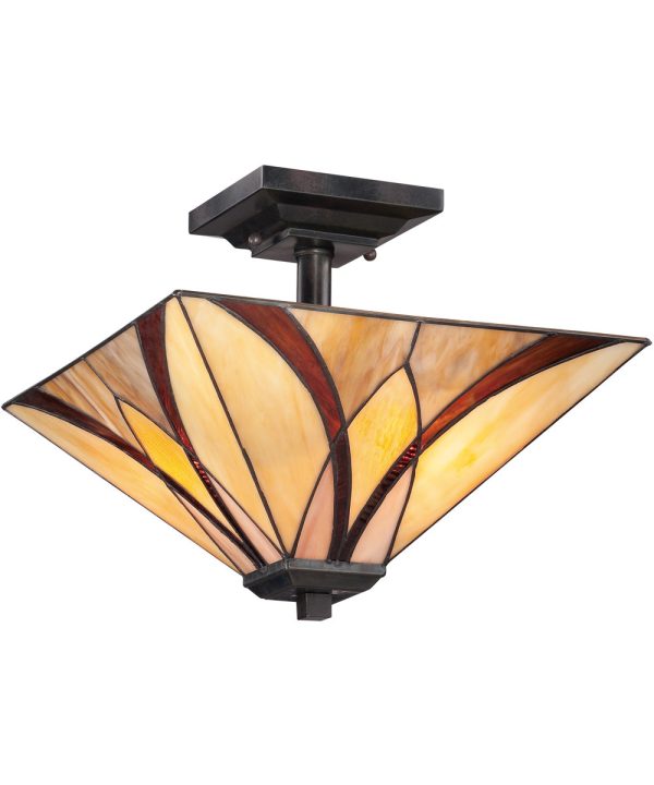 Asheville Medium 2-light Semi Flush Mount Valiant Bronze Fashion