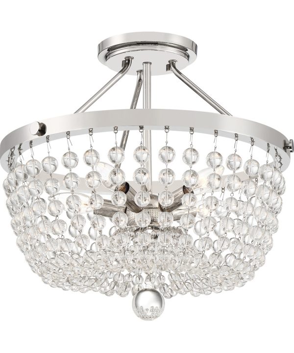 Teresa Large 5-light Semi Flush Mount Polished Nickel Sale