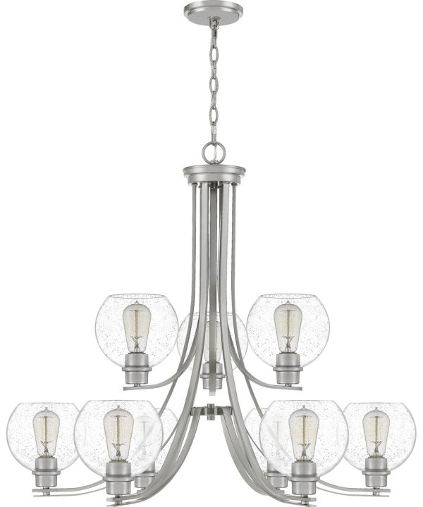 Pruitt 9-light Chandelier Brushed Nickel Sale