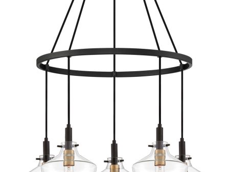 June 5-light Chandelier Earth Black For Sale