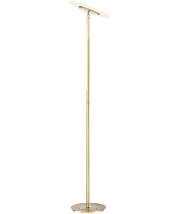 Tampa LED Torchiere Satin Brass Fashion