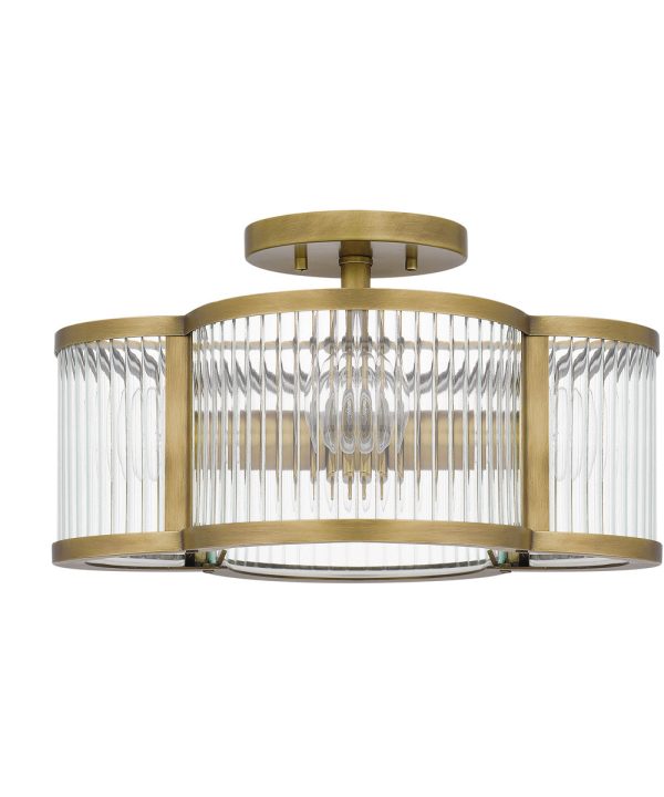 Aster 4-light Semi Flush Mount Weathered Brass Supply