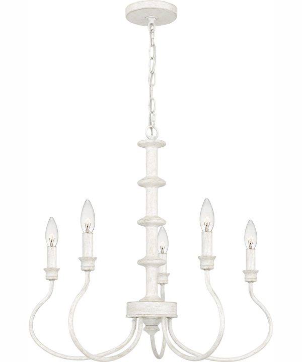 Adela 5-light Chandelier Antique White Discount