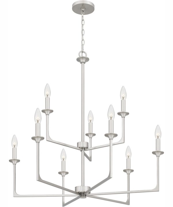 Prescott 9-light Chandelier Brushed Nickel Discount