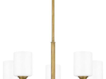 Aria 5-light Chandelier Weathered Brass on Sale