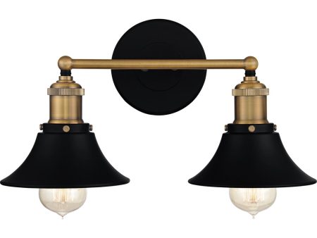 Trafalgar Medium 2-light Bath Light Matte Black Hot on Sale