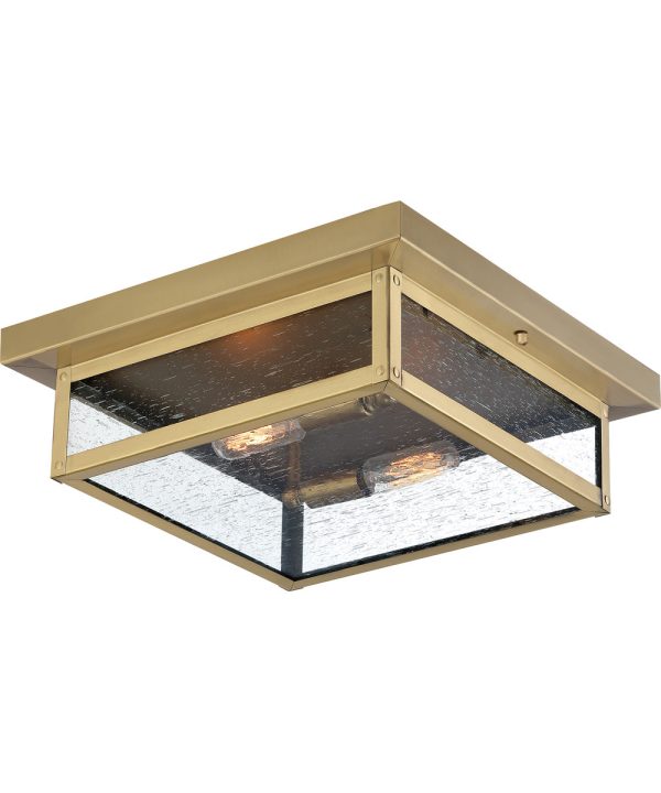 Westover Medium 2-light Outdoor Ceiling Light Antique Brass For Sale