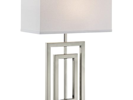 Bensky 1-Light Table Lamp Brushed Nickel Fabric Shade Supply