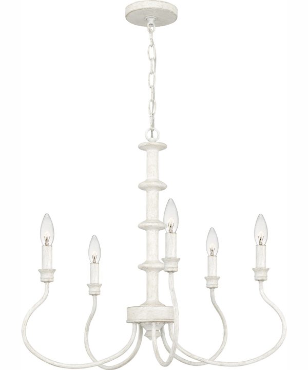 Adela 5-light Chandelier Antique White Discount