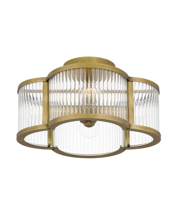 Aster 4-light Semi Flush Mount Weathered Brass Supply