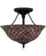 Ursa 2-light Semi Flush Mount Matte Black Fashion