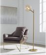 Abanson Metal Floor Lamp (1 CN) Amber Gold Hot on Sale