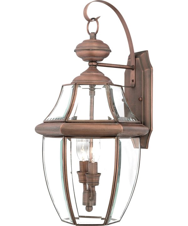 Newbury Large 2-light Outdoor Wall Light Aged Copper Sale