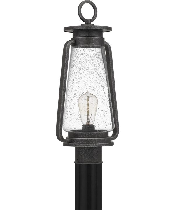 Sutton Large 1-light Outdoor Post Light Speckled Black Online now