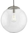 Atwell 12-inch Clear Glass Globe Large Hanging Pendant Light Brushed Nickel Sale