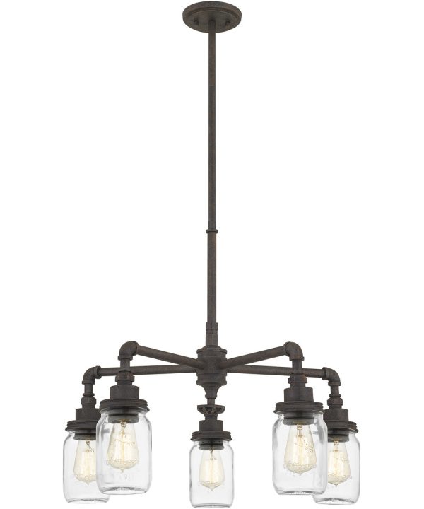 Squire 5-light Chandelier Rustic Black For Discount