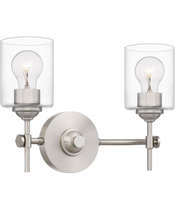 Aria Medium 2-light Bath Light Brushed Nickel Fashion