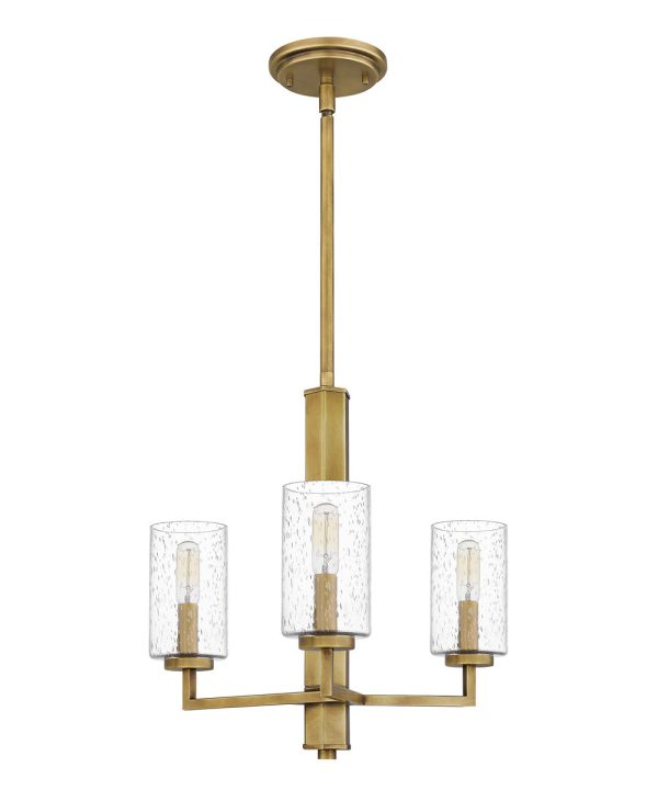 Sunburst 3-light Chandelier Weathered Brass Online