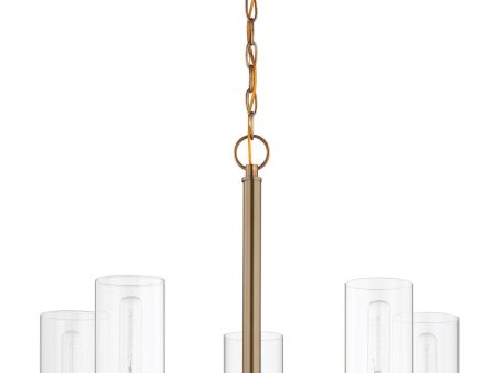 Intersection 5-Light Chandelier Burnished Brass on Sale