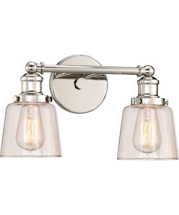 Union Medium 2-light Bath Light Polished Nickel Fashion