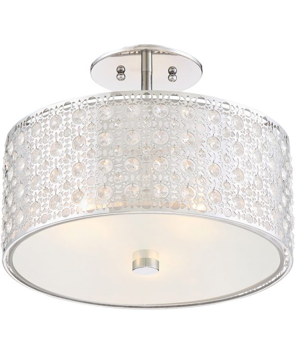 Verity Medium 3-light Semi Flush Mount Polished Chrome Online Sale