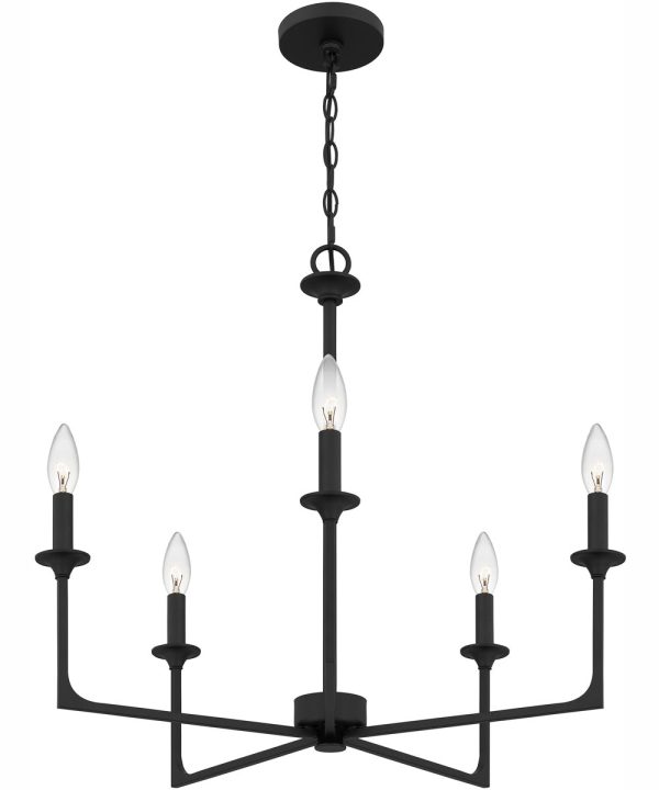 Prescott 5-light Chandelier Matte Black Discount