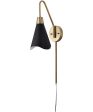 Tango 1-Light Plug-In Vanity & Wall Matte Black   Burnished Brass Online Sale