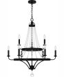 Adelaide 9-light Chandelier Matte Black Fashion