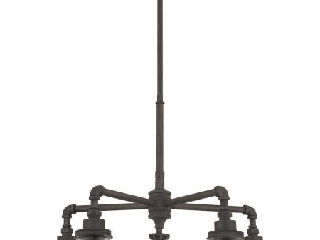 Squire 5-light Chandelier Rustic Black For Discount