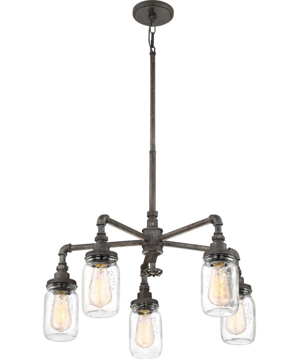 Squire 5-light Chandelier Rustic Black Supply