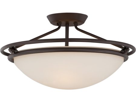 Ashland Extra Large 3-light Semi Flush Mount Western Bronze Supply