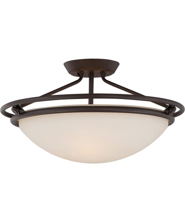 Ashland Extra Large 3-light Semi Flush Mount Western Bronze Supply