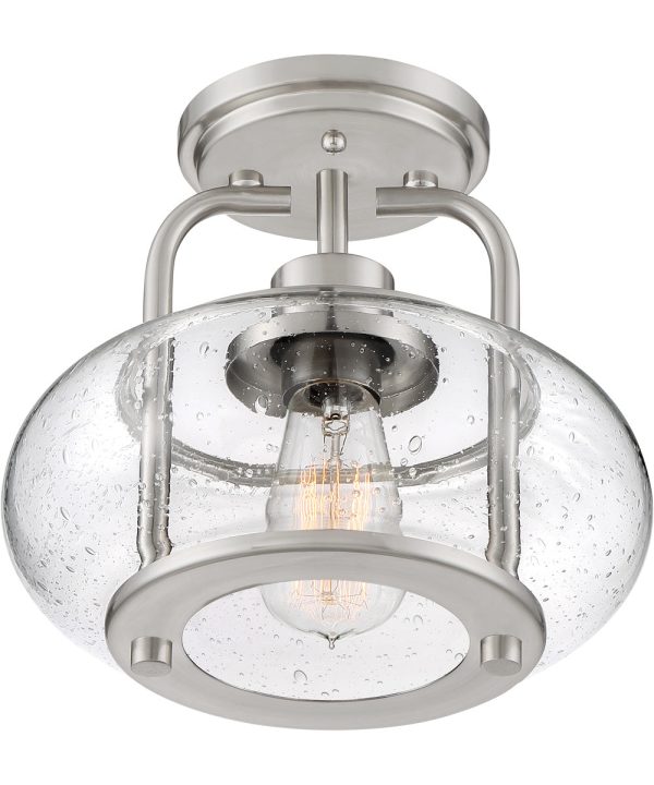 Trilogy Small 1-light Semi Flush Mount Brushed Nickel For Discount