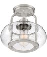 Trilogy Small 1-light Semi Flush Mount Brushed Nickel For Discount