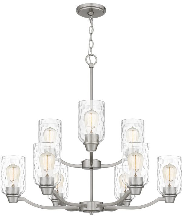 Acacia 9-light Chandelier Brushed Nickel Online now