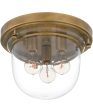 Whistling 3-light Flush Mount Weathered Brass For Sale