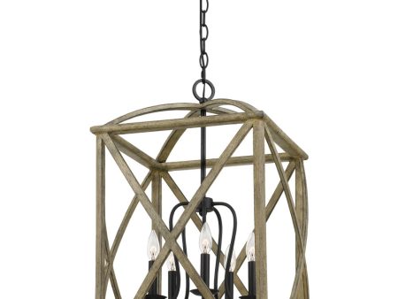 Woodhaven 5-light Pendant Distressed Weathered Oak For Discount