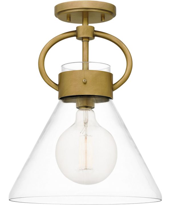 Webster 1-light Semi Flush Mount Weathered Brass Online Sale