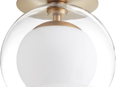 1-light Ceiling Flush Mount Aged Brass on Sale