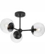 Atwell 3-Light Mid-Century Modern Semi-Flush Mount Matte Black Cheap