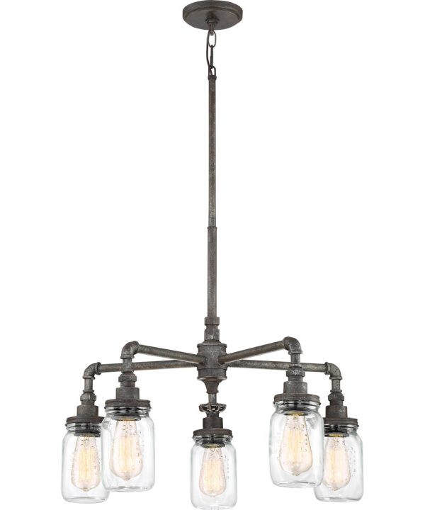 Squire 5-light Chandelier Rustic Black Supply